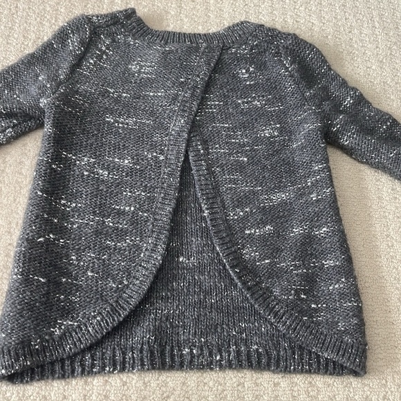 Banana Republic Metallic Cross-Back Pullover Sweater in Steel Grey Size XS - Picture 5 of 11